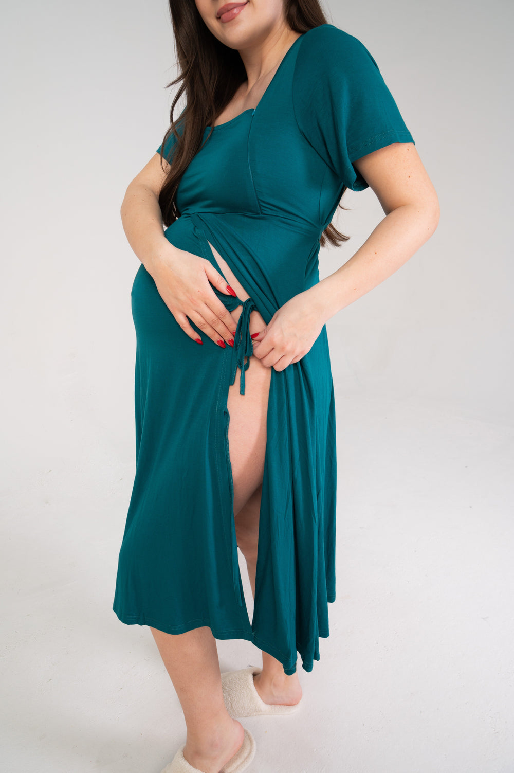 Cassidy Labor & Postpartum Gown Deep Teal