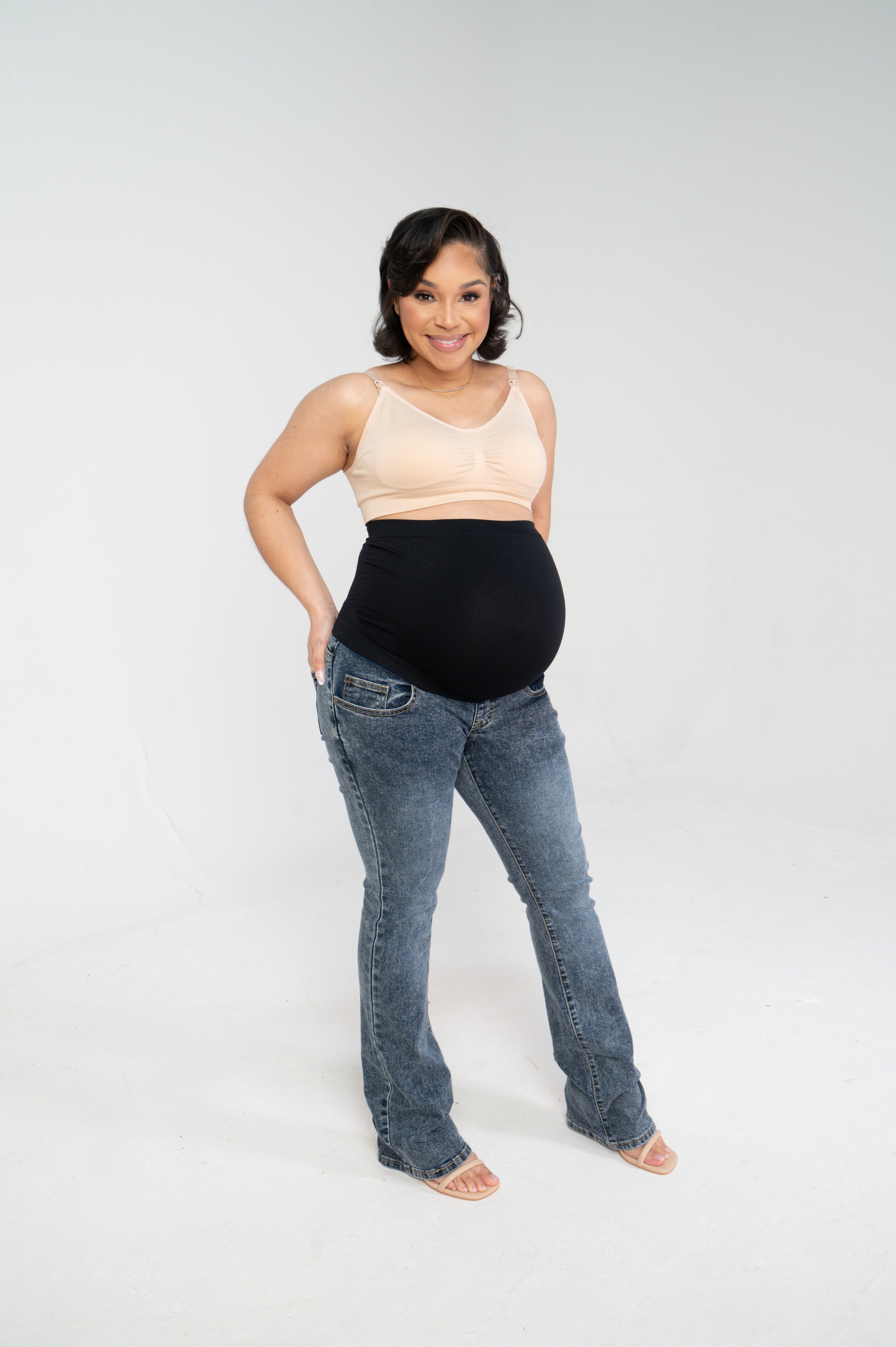 Lila Bootleg Maternity Denim Jeans Indigo