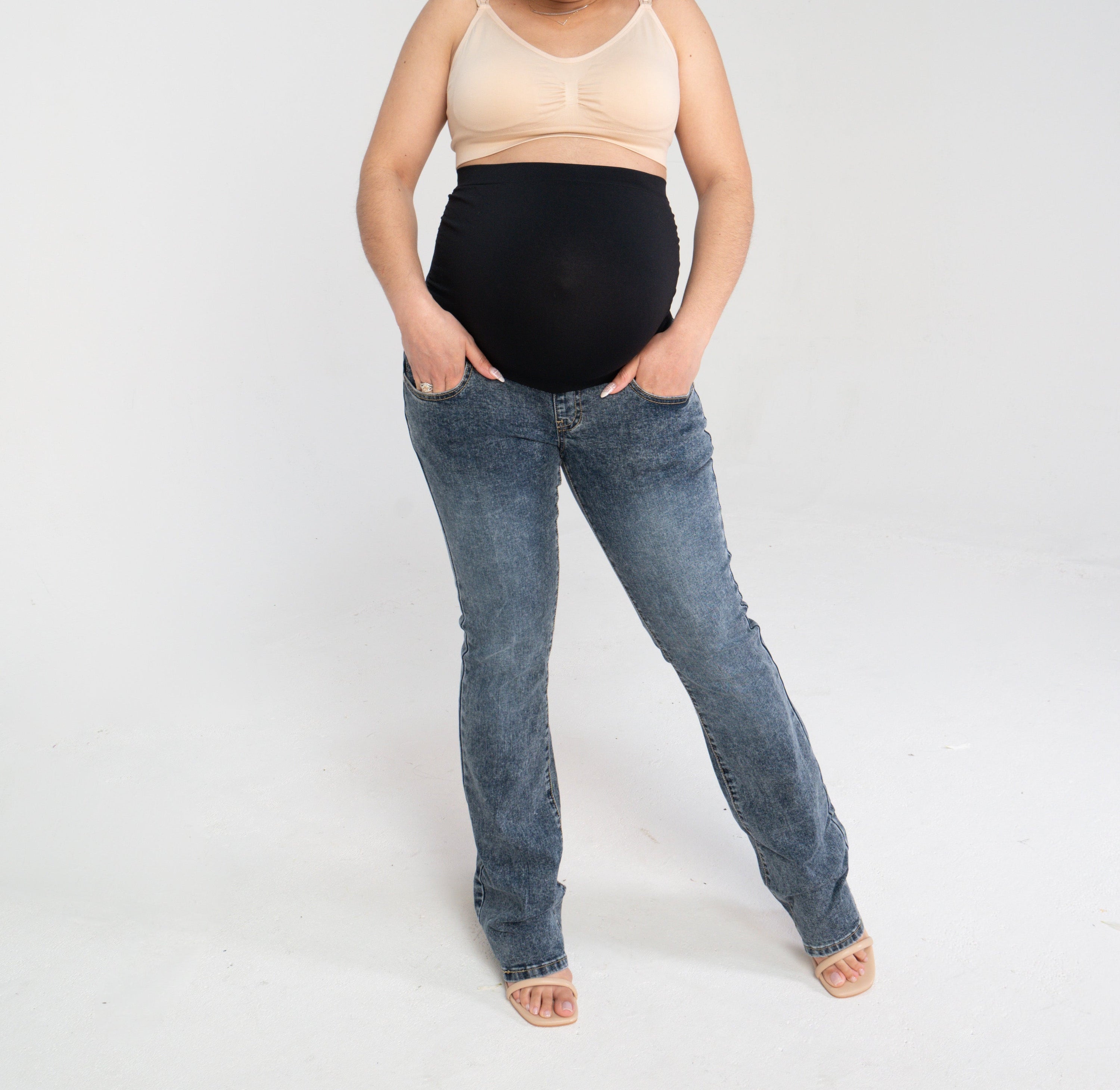 Lila Bootleg Maternity Denim Jeans Indigo