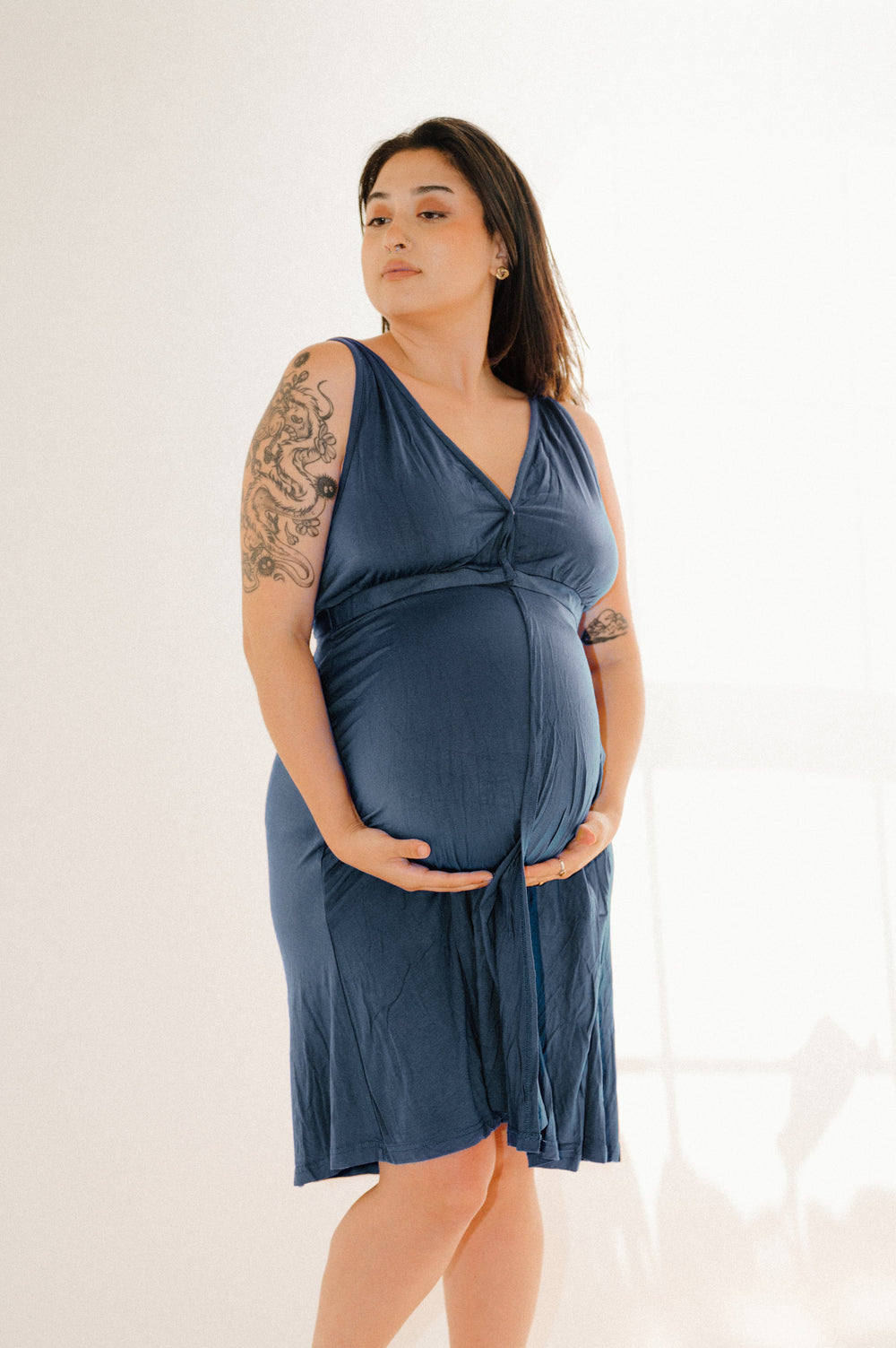 Juliet Labor & Postpartum Gown in  Midnight Blue-Limited Time