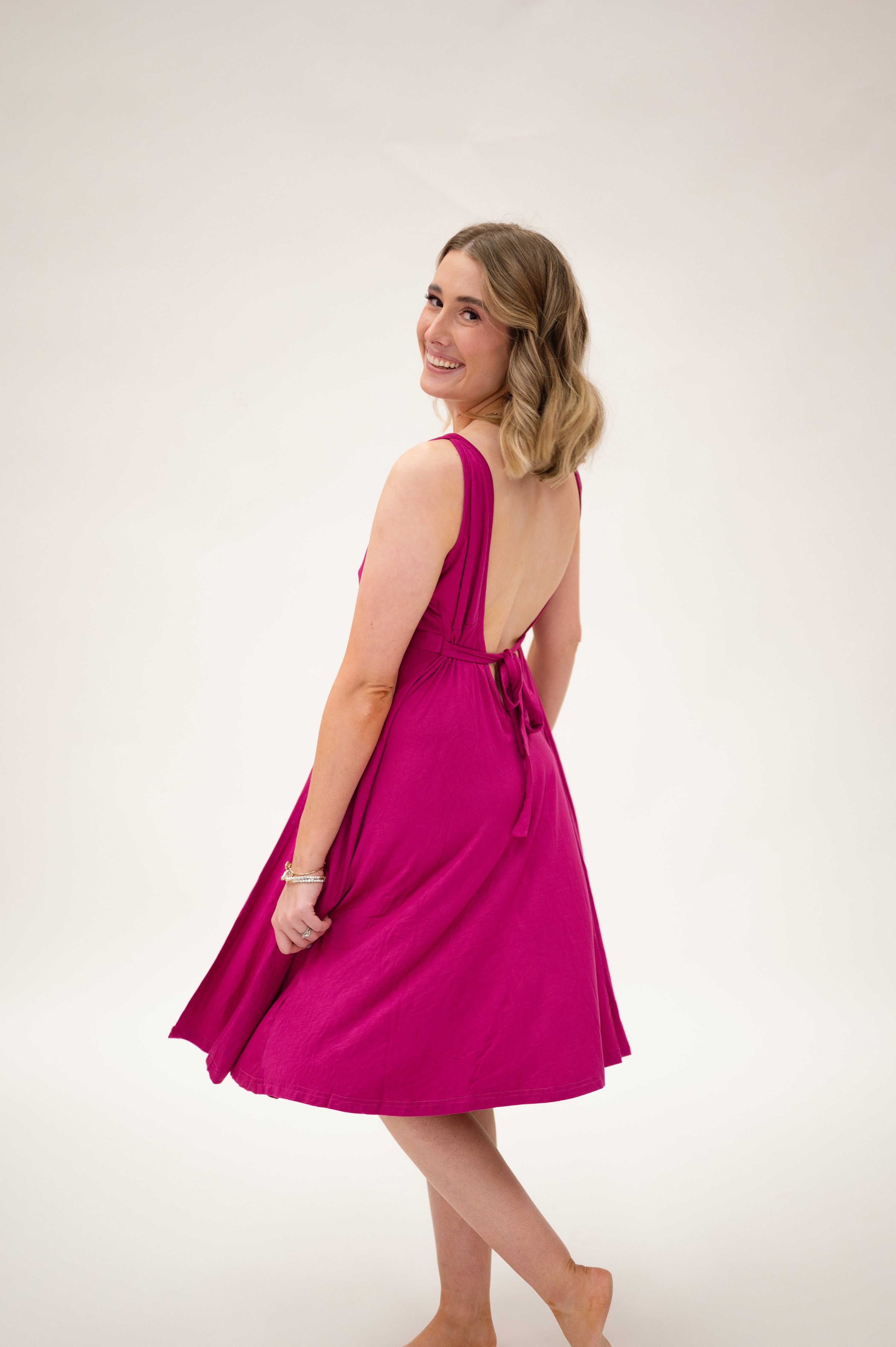 Juliet Labor & Postpartum Gown in Raspberry Red-Limited Time