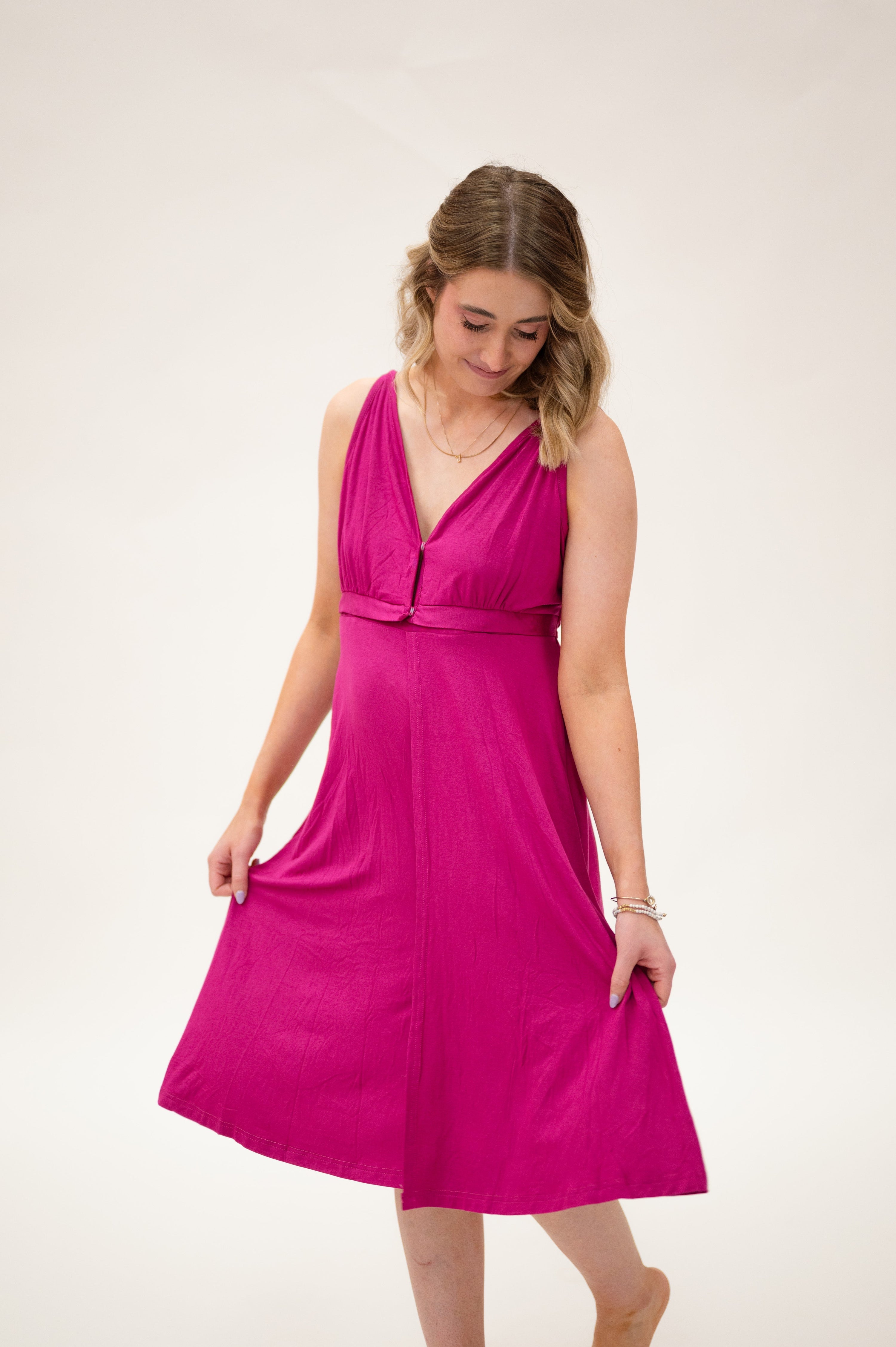 Juliet Labor & Postpartum Gown in Raspberry Red-Limited Time