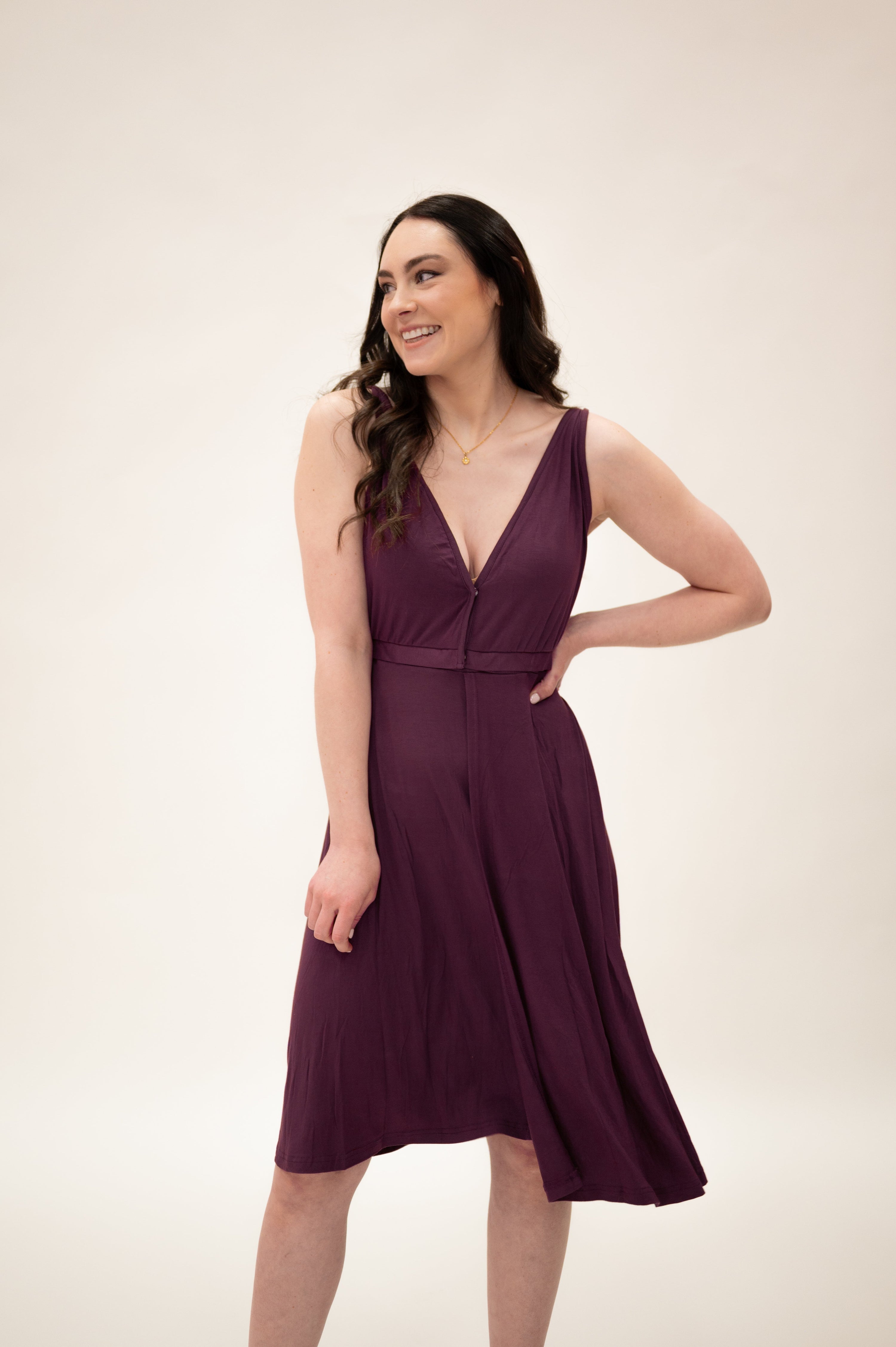 Juliet Labor & Postpartum Gown in Plum-Limited Time