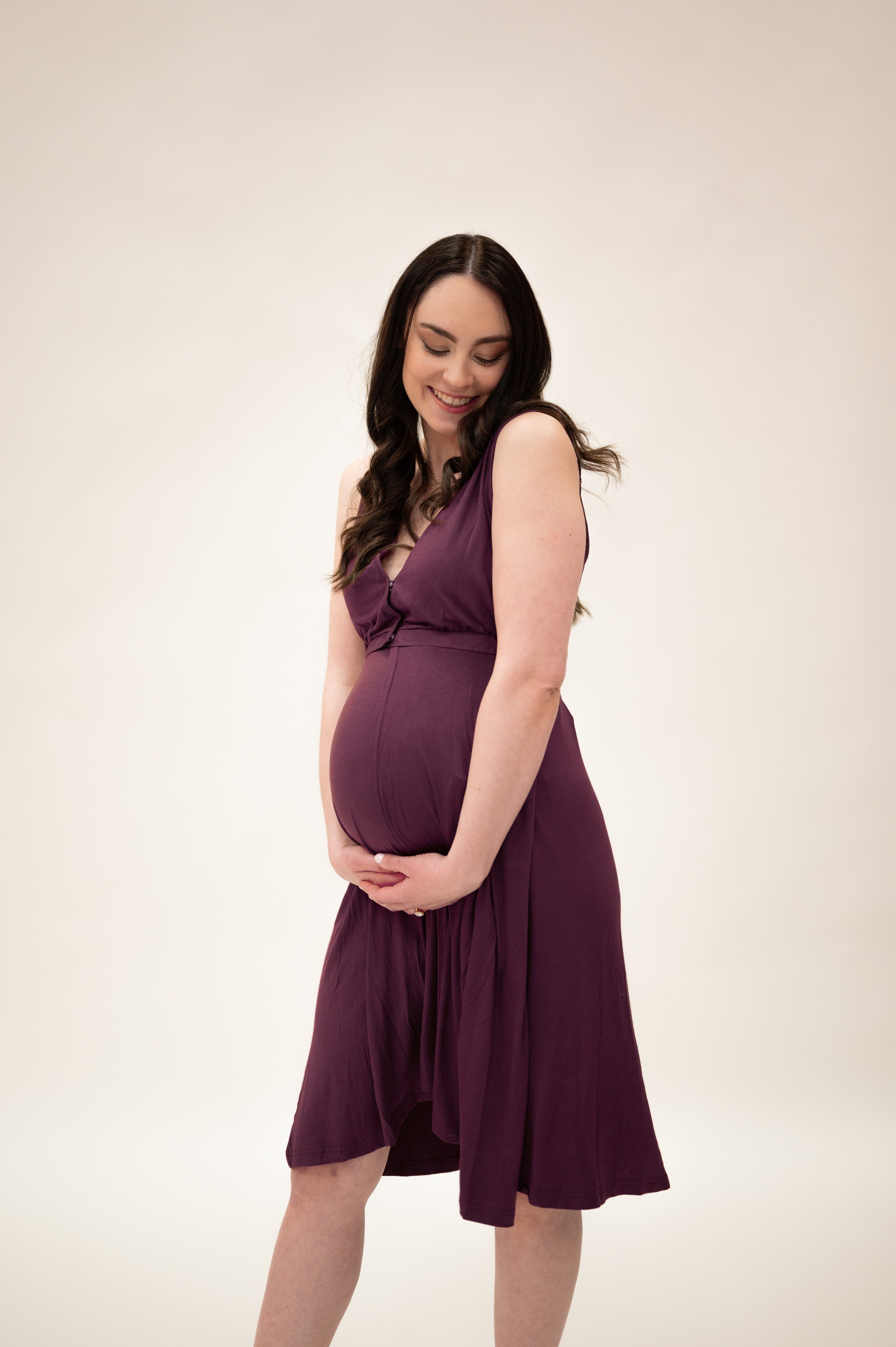 Juliet Labor & Postpartum Gown in Plum-Limited Time