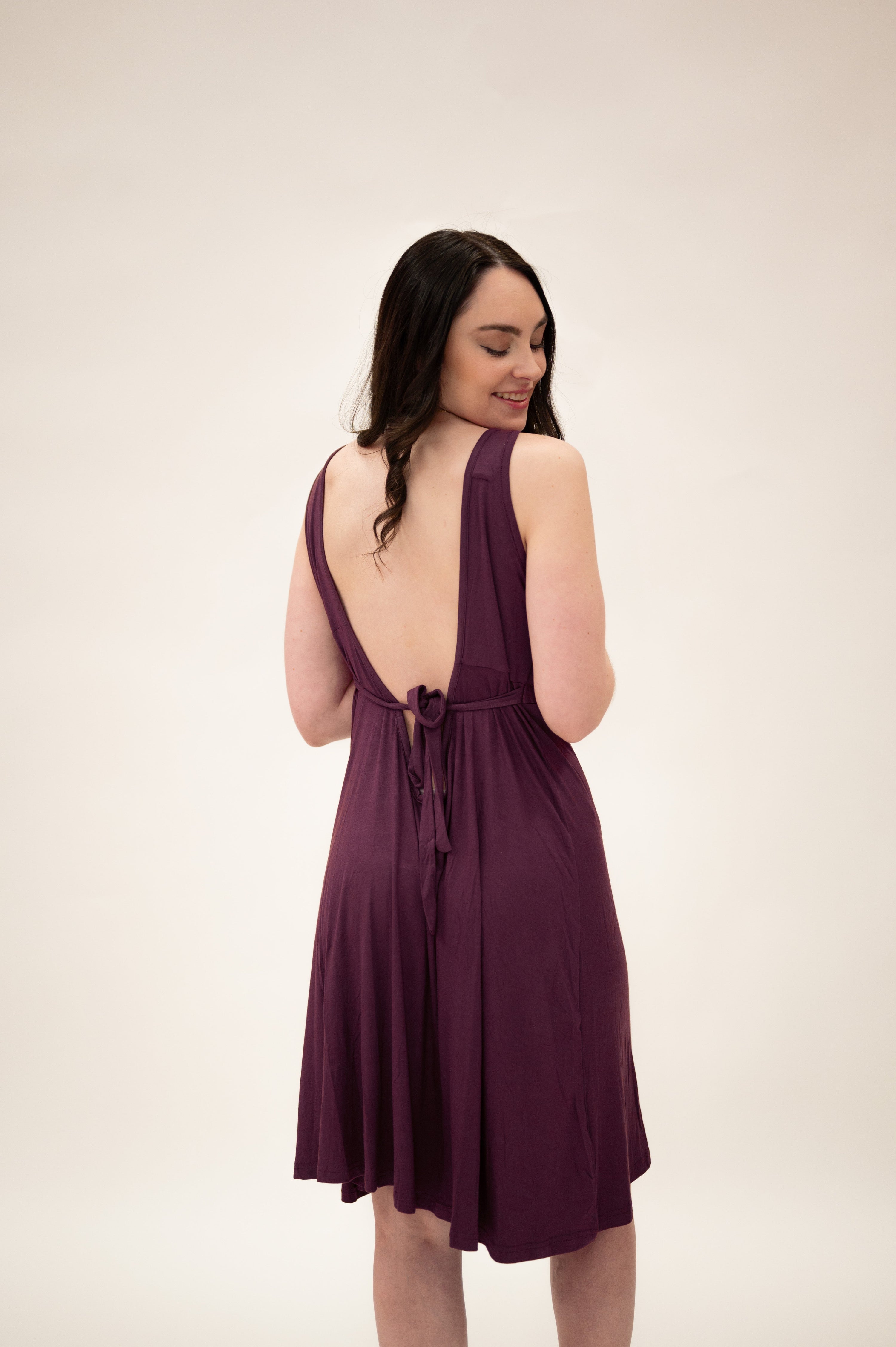 Juliet Labor & Postpartum Gown in Plum-Limited Time