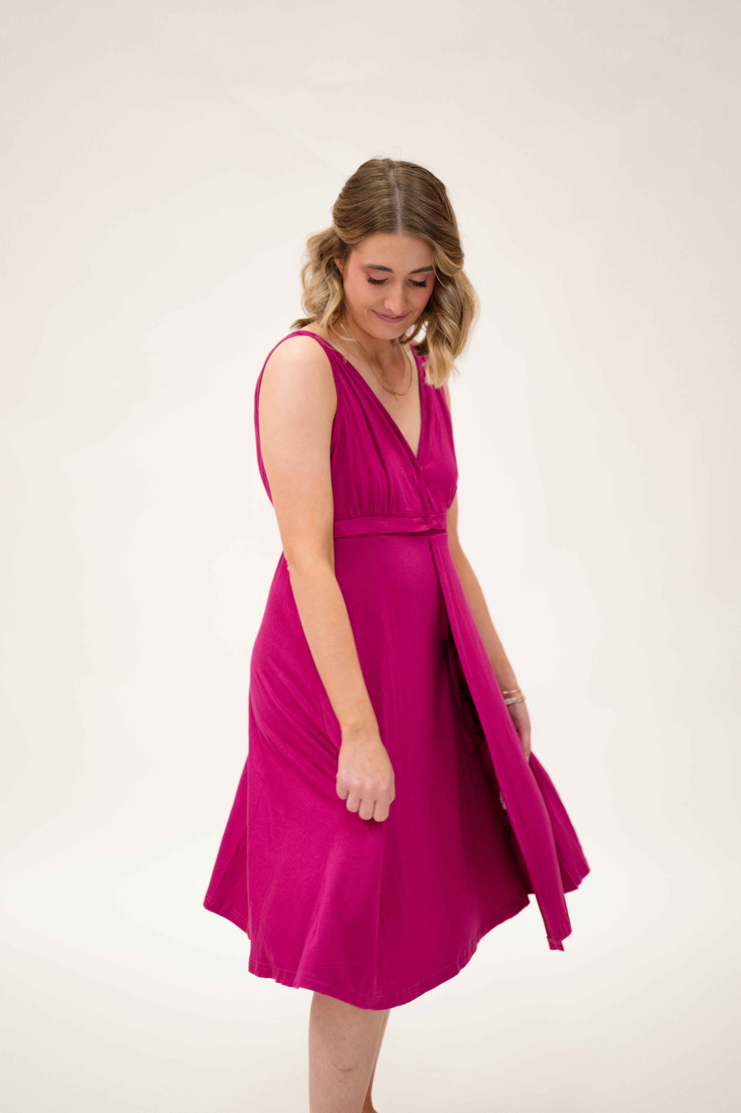 Juliet Labor & Postpartum Gown in Raspberry Red-Limited Time