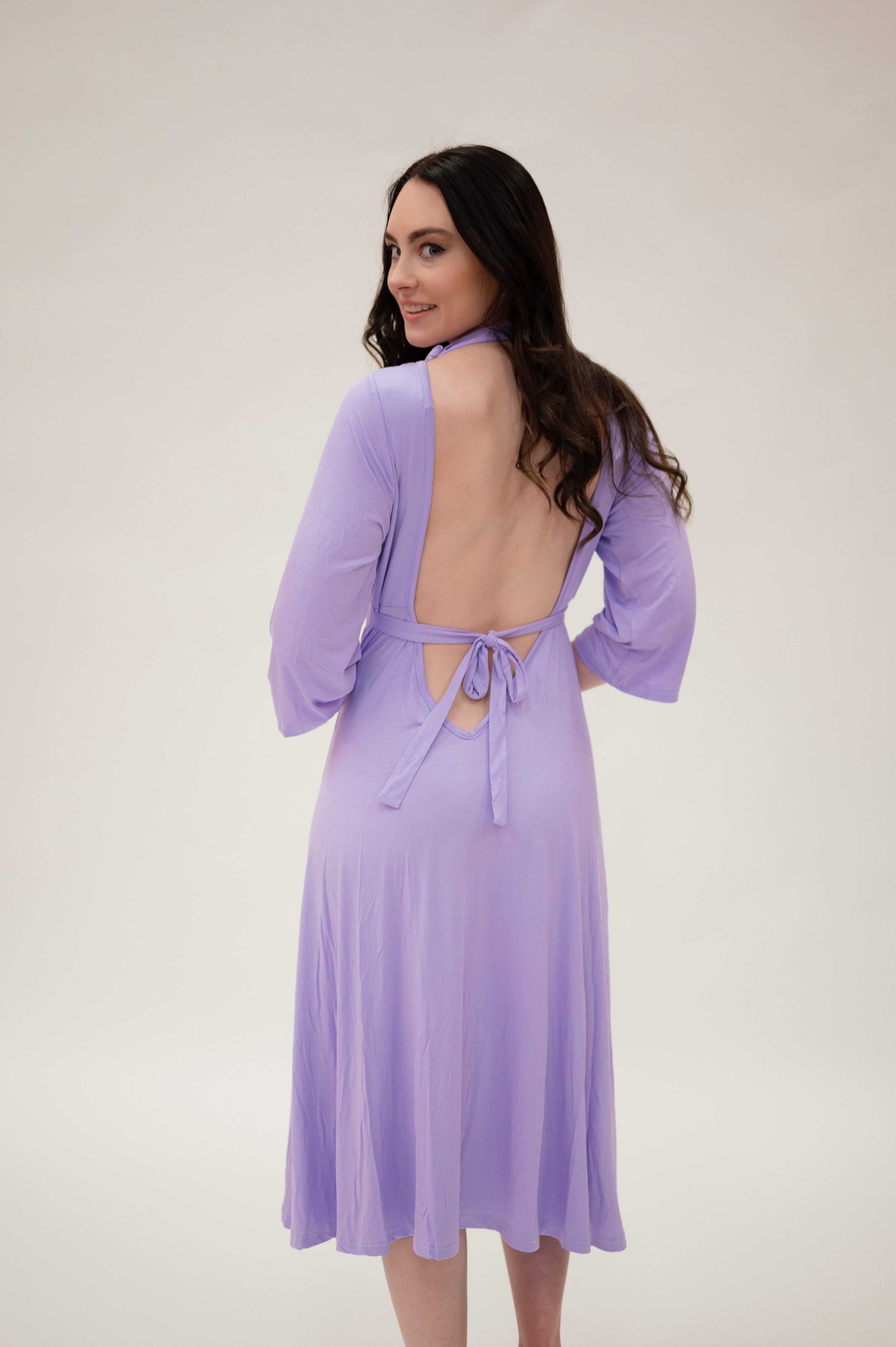 Lila Labor & Postpartum Gown in Lilac