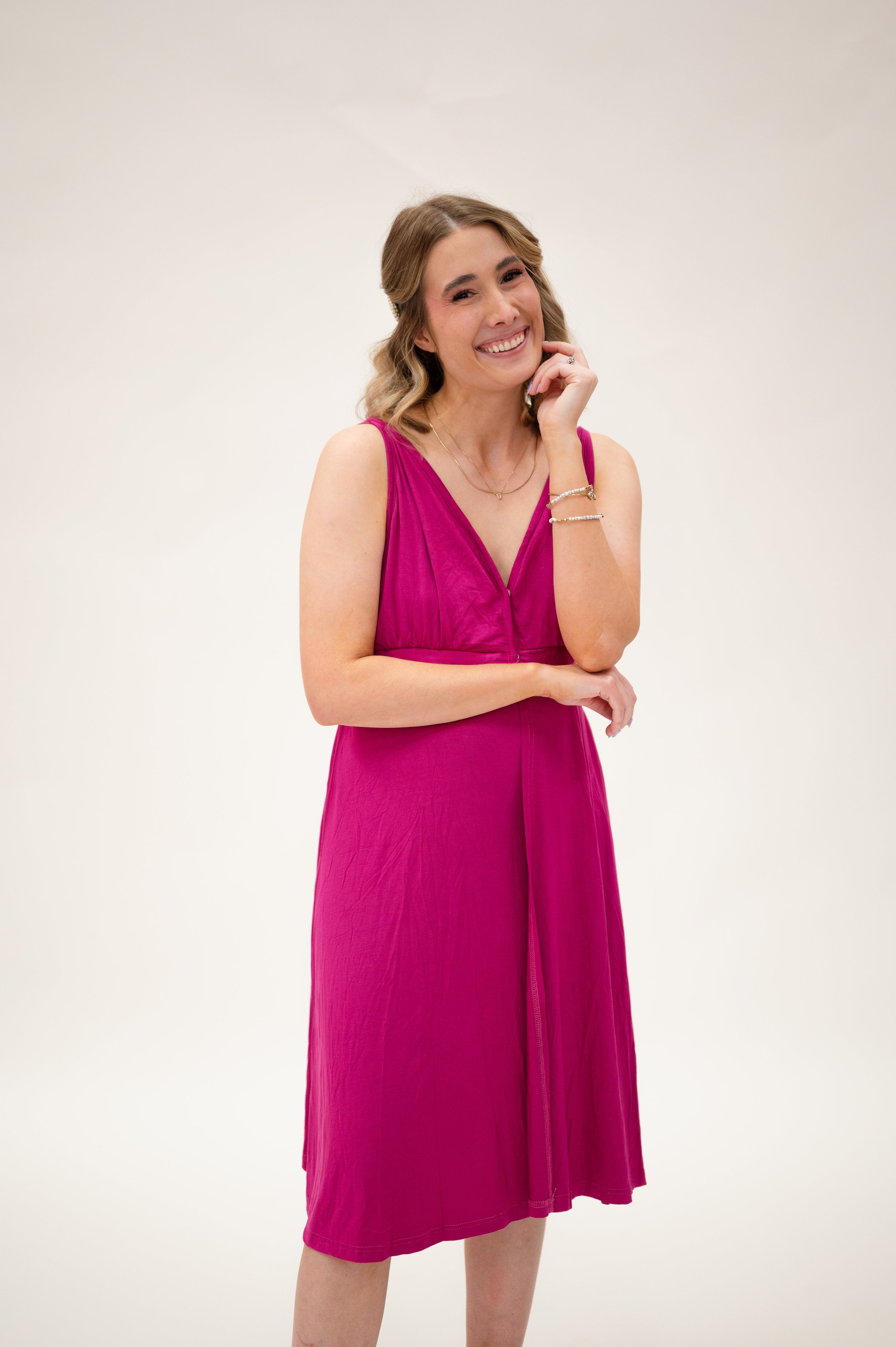 Juliet Labor & Postpartum Gown in Raspberry Red-Limited Time