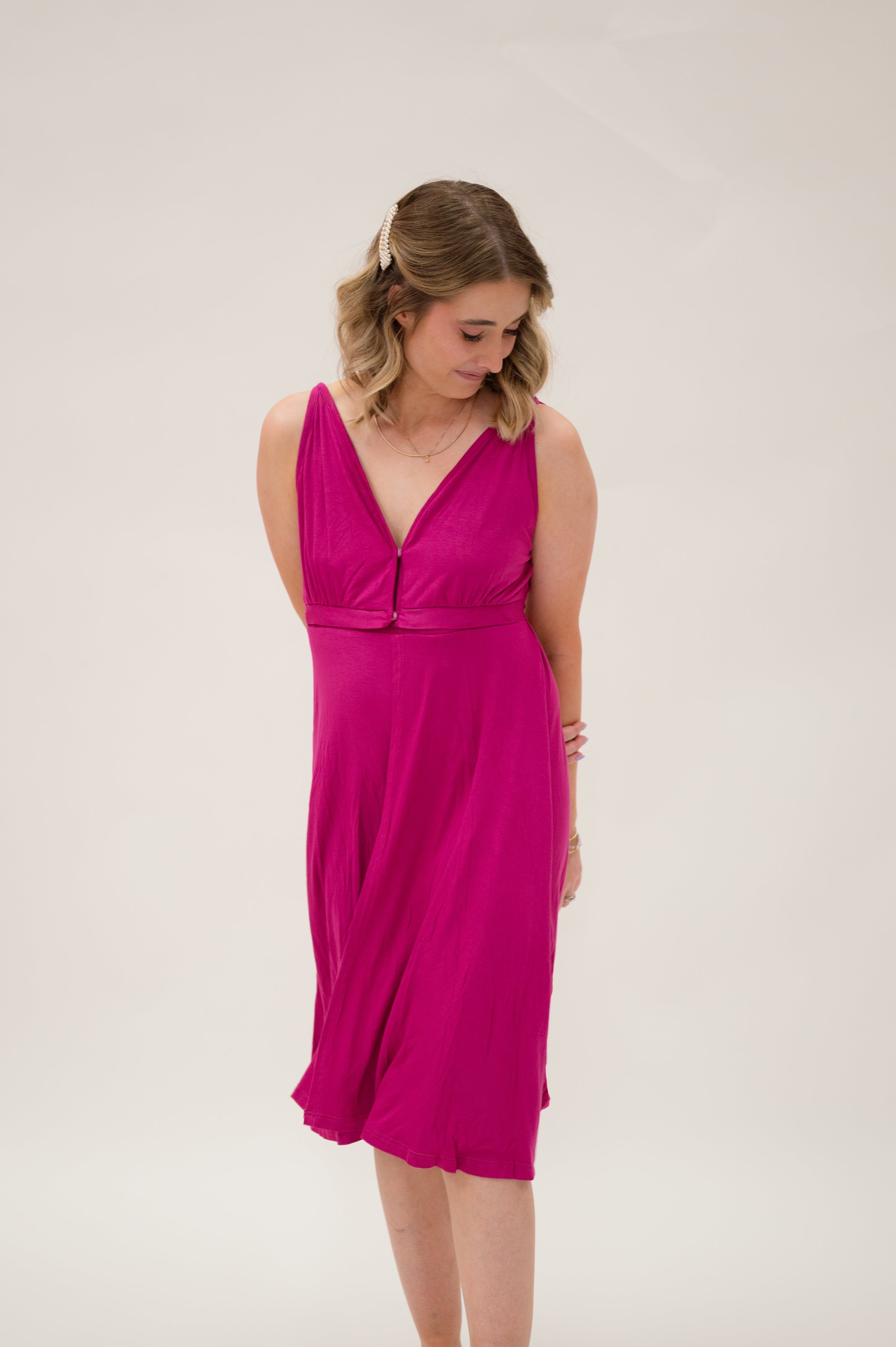Juliet Labor & Postpartum Gown in Raspberry Red-Limited Time