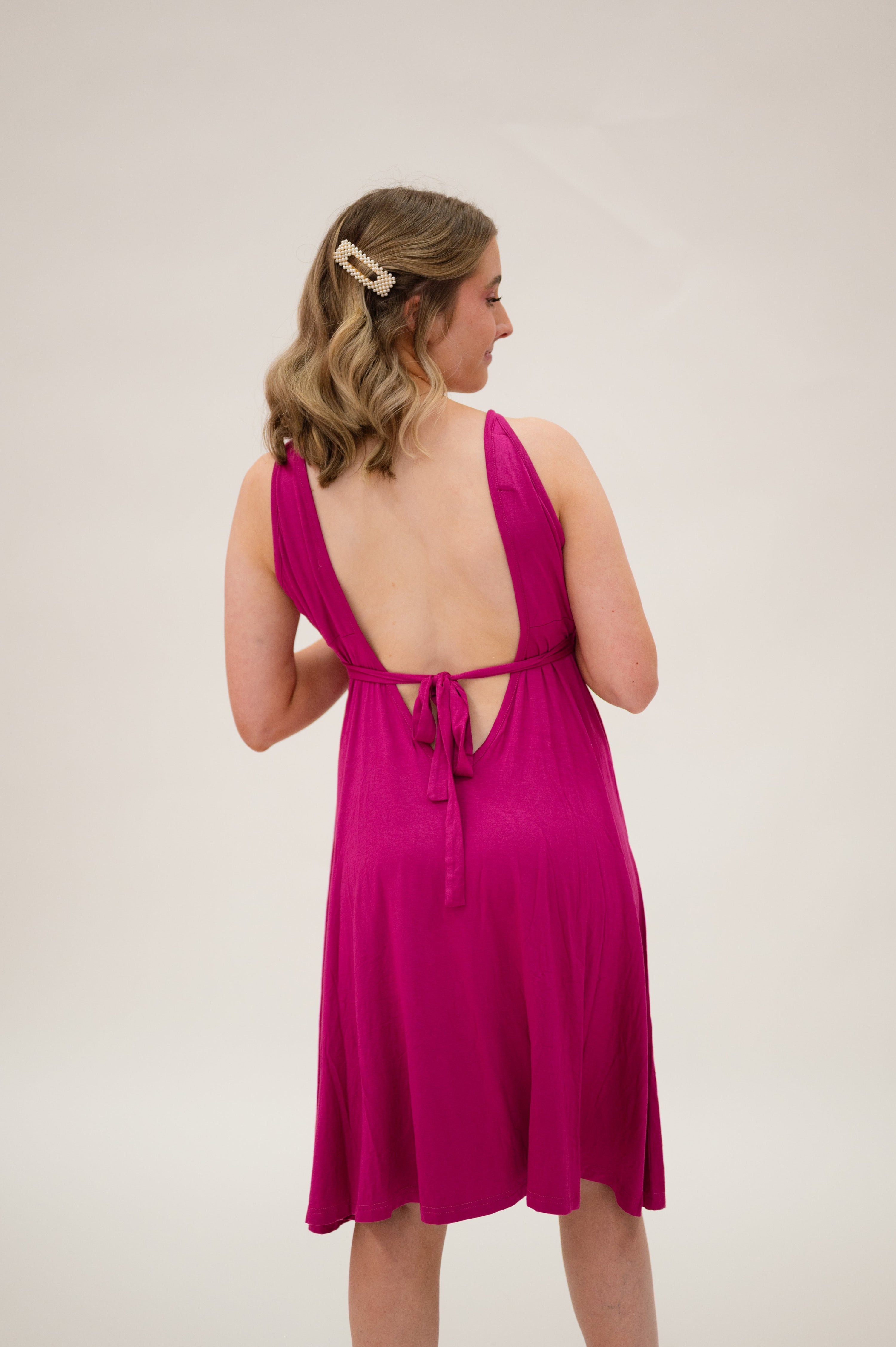 Juliet Labor & Postpartum Gown in Raspberry Red-Limited Time