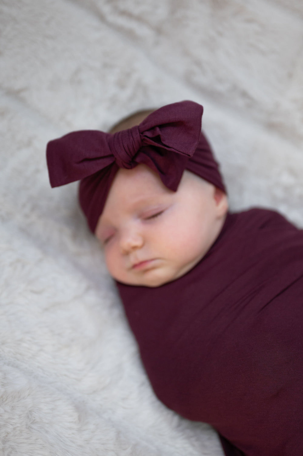 Baby Swaddle Set: Plum