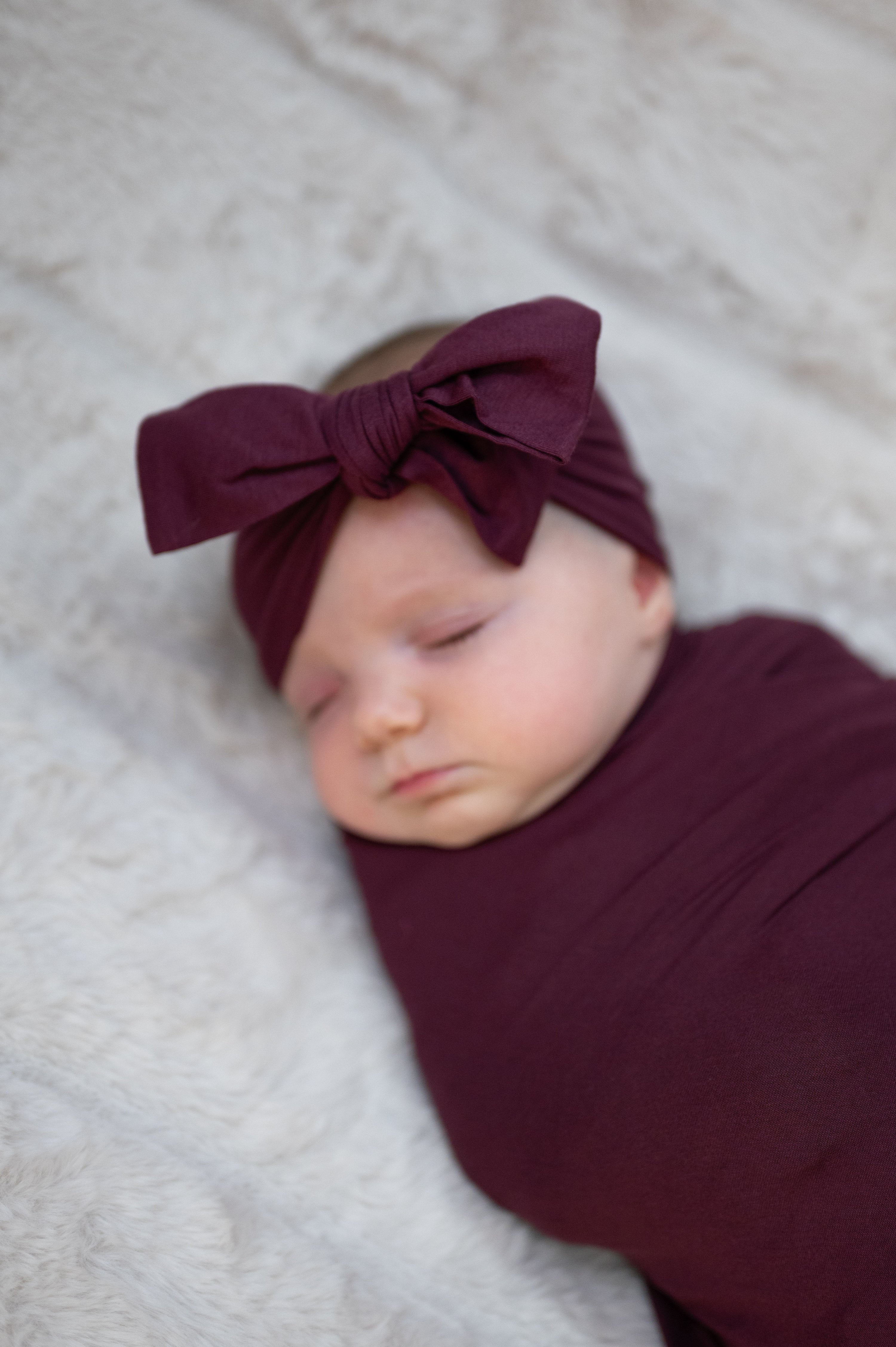 Baby Swaddle Set: Plum