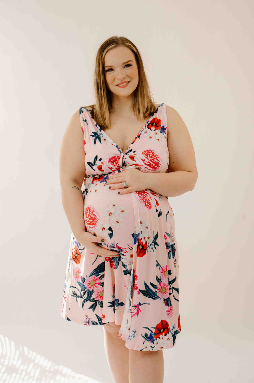 Juliet Labor & Postpartum Gown in Blush Floral-Limited Time
