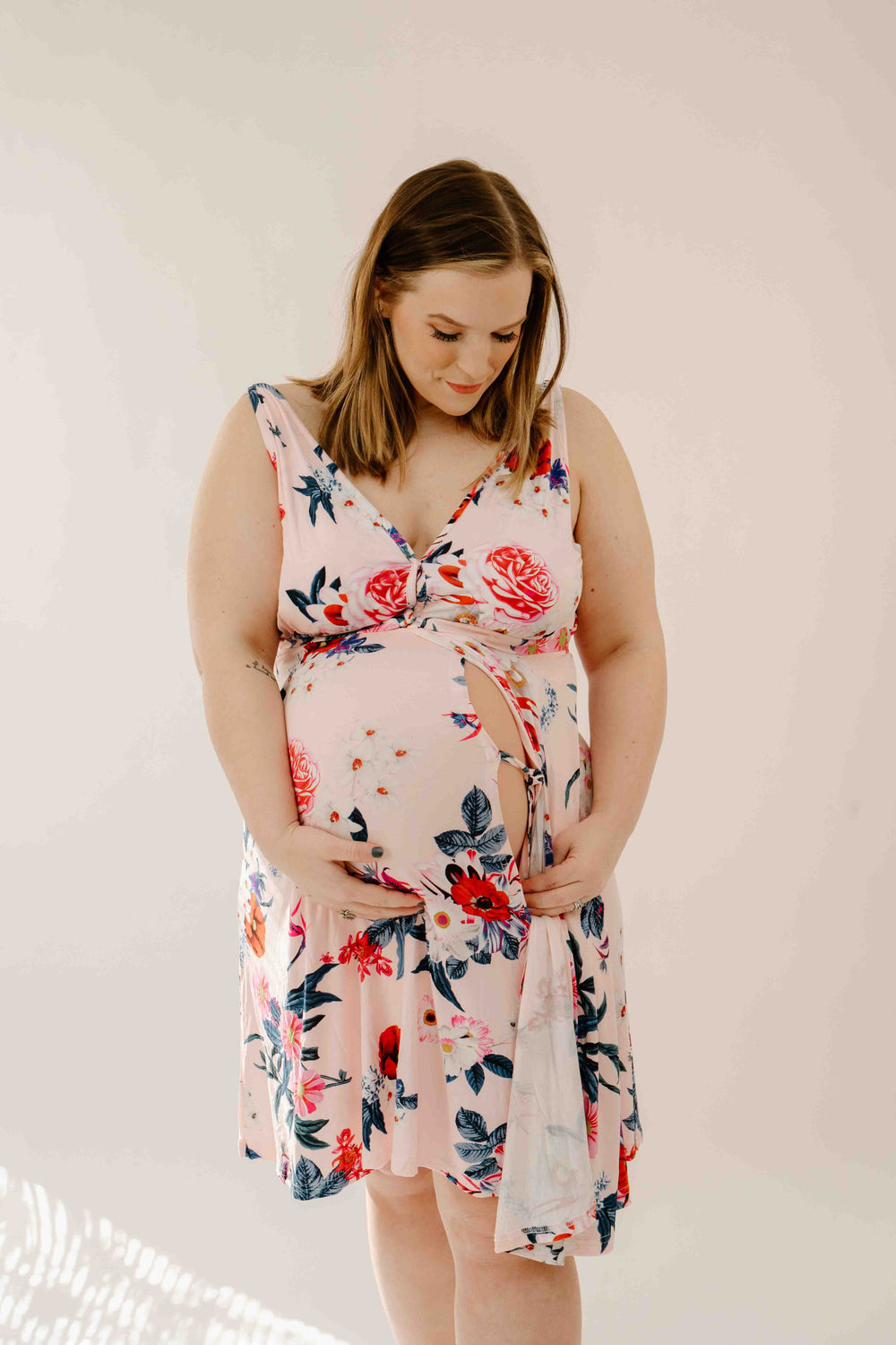 Juliet Labor & Postpartum Gown in Blush Floral-Limited Time