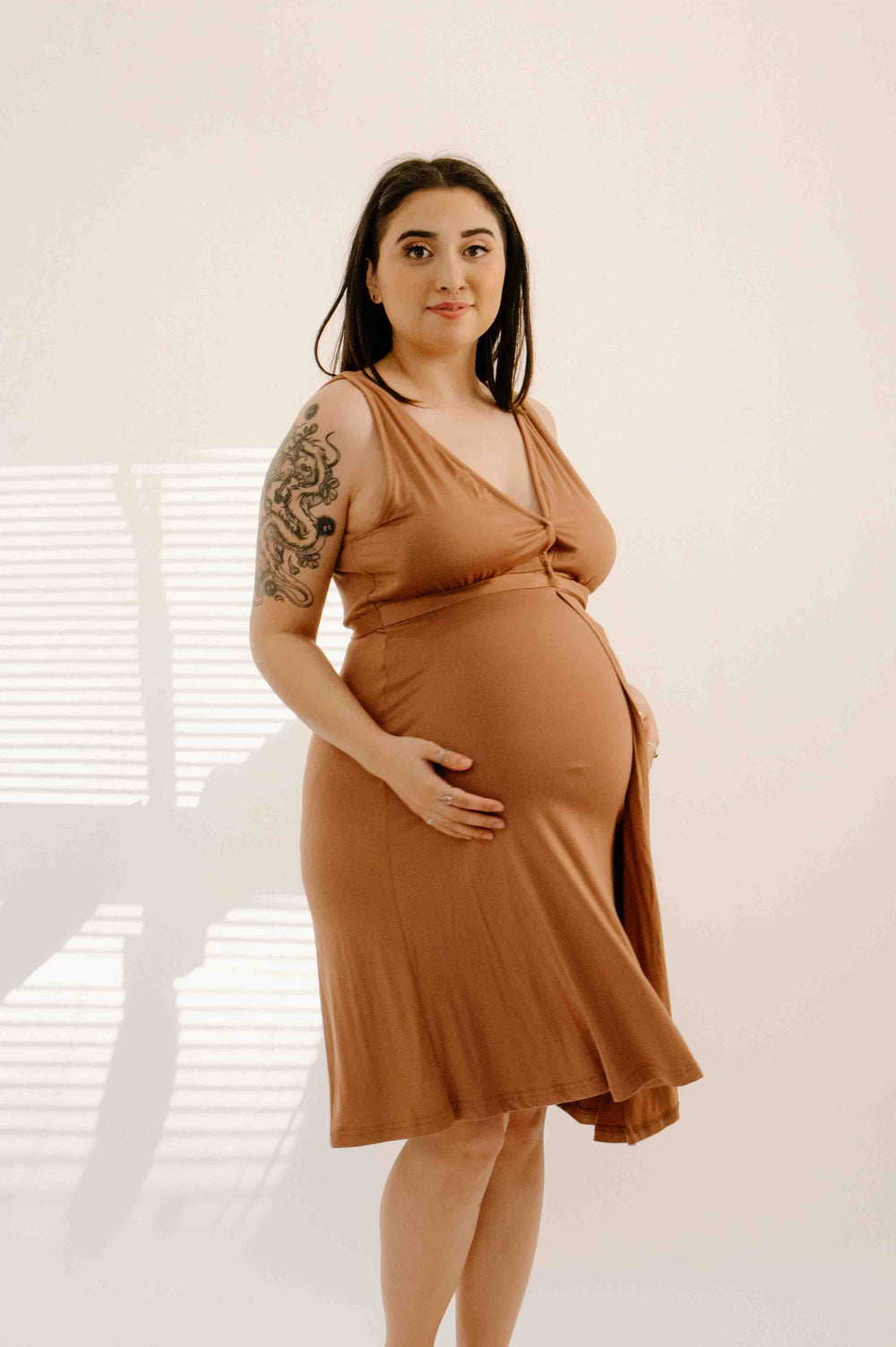 Juliet Labor & Postpartum Gown in Caramel-Limited Time