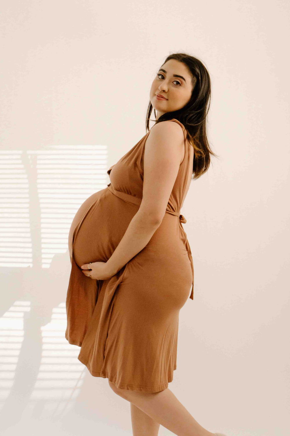 Juliet Labor & Postpartum Gown in Caramel-Limited Time
