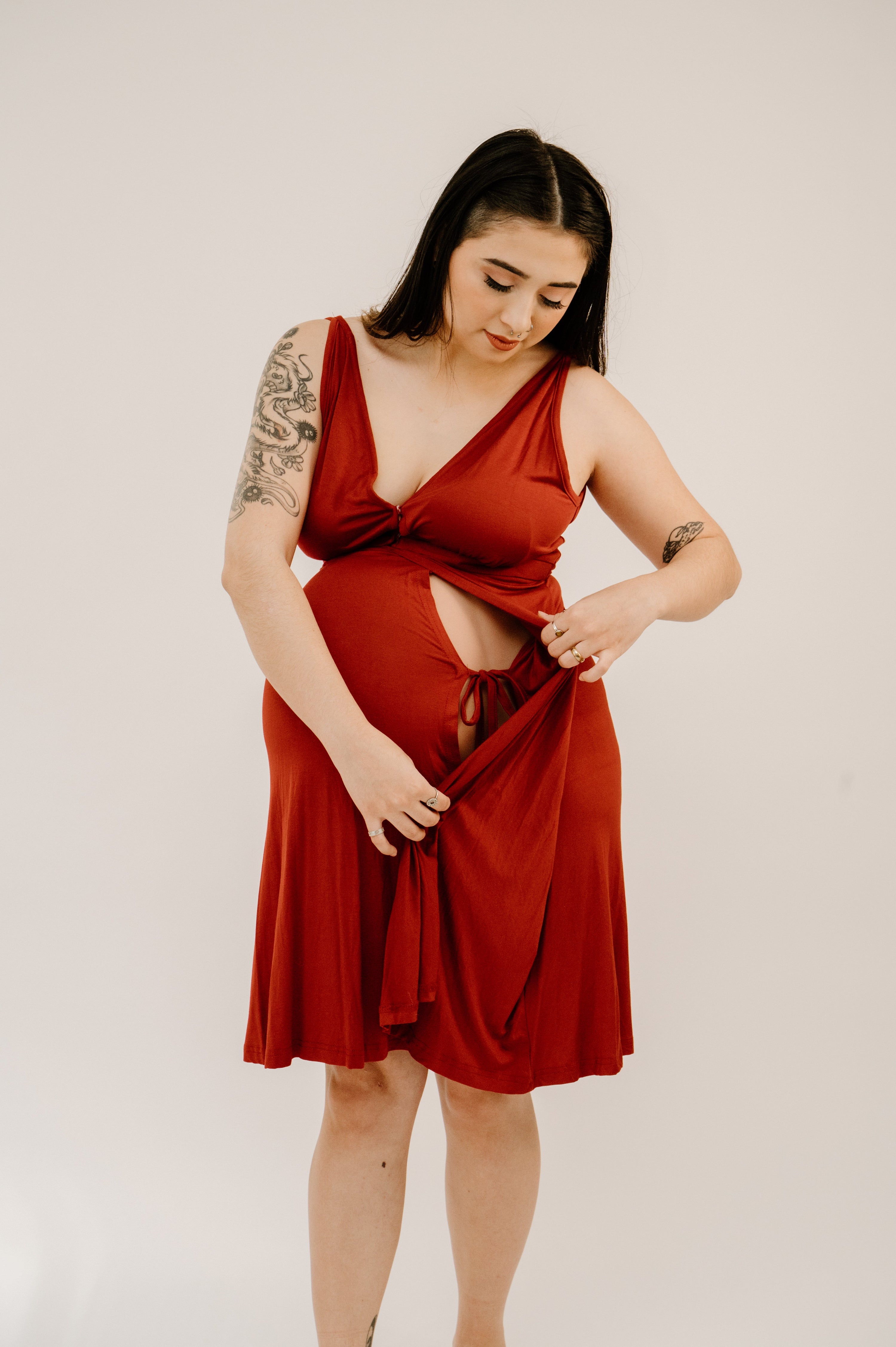 Juliet Labor & Postpartum Gown in Crimson-Limited Time