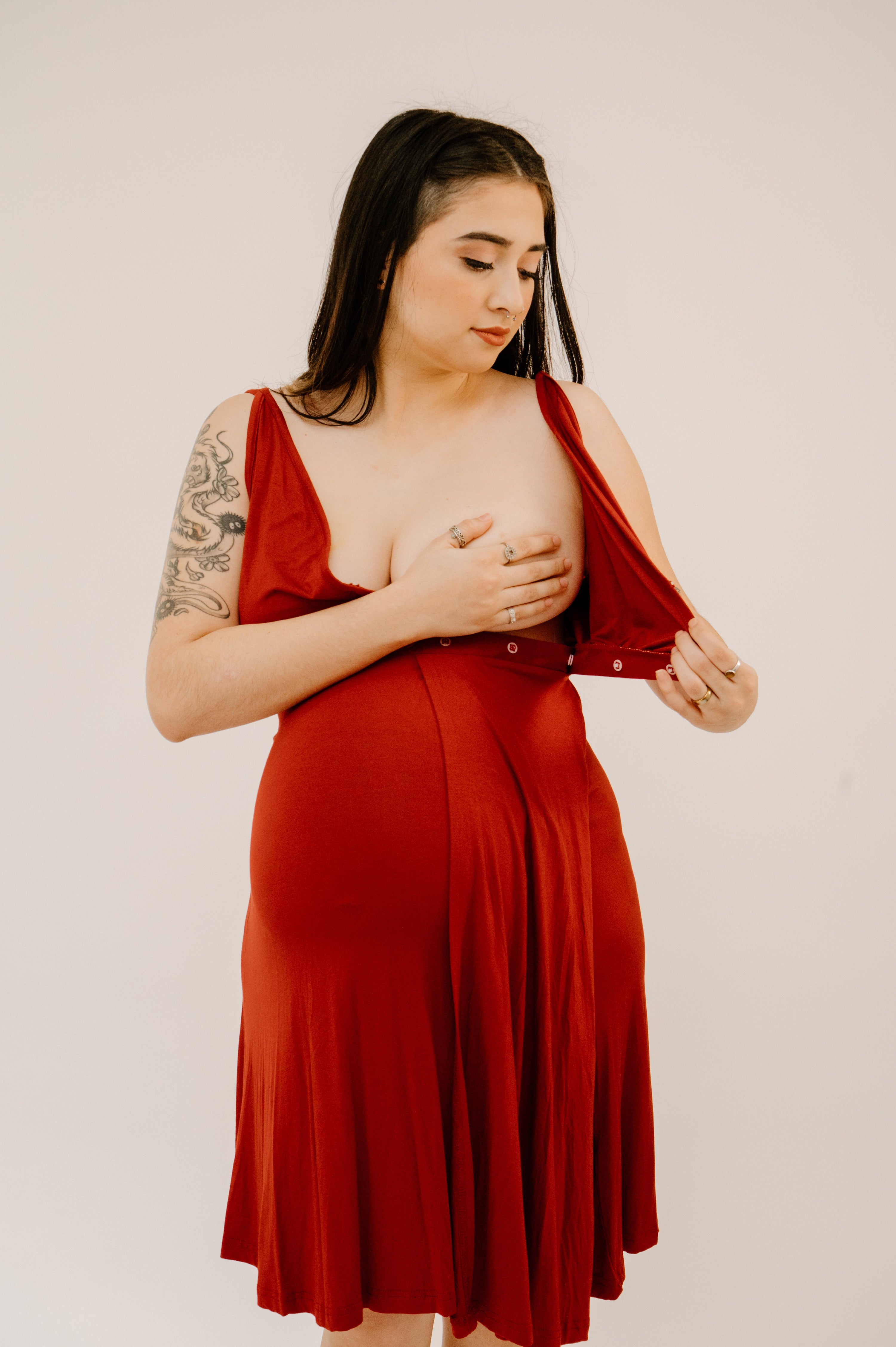 Juliet Labor & Postpartum Gown in Crimson-Limited Time