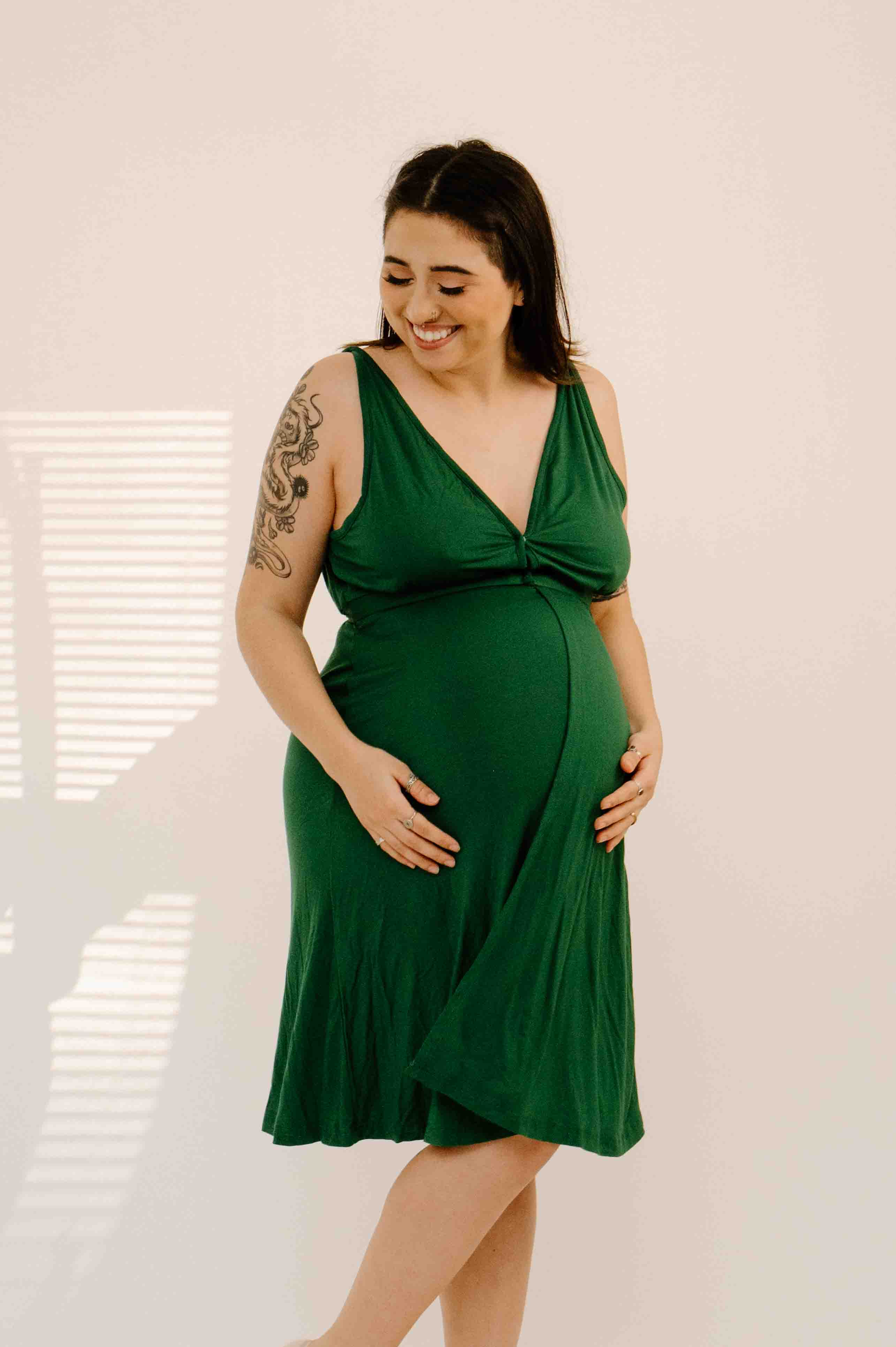 Juliet Labor & Postpartum Gown in Emerald-Limited Time