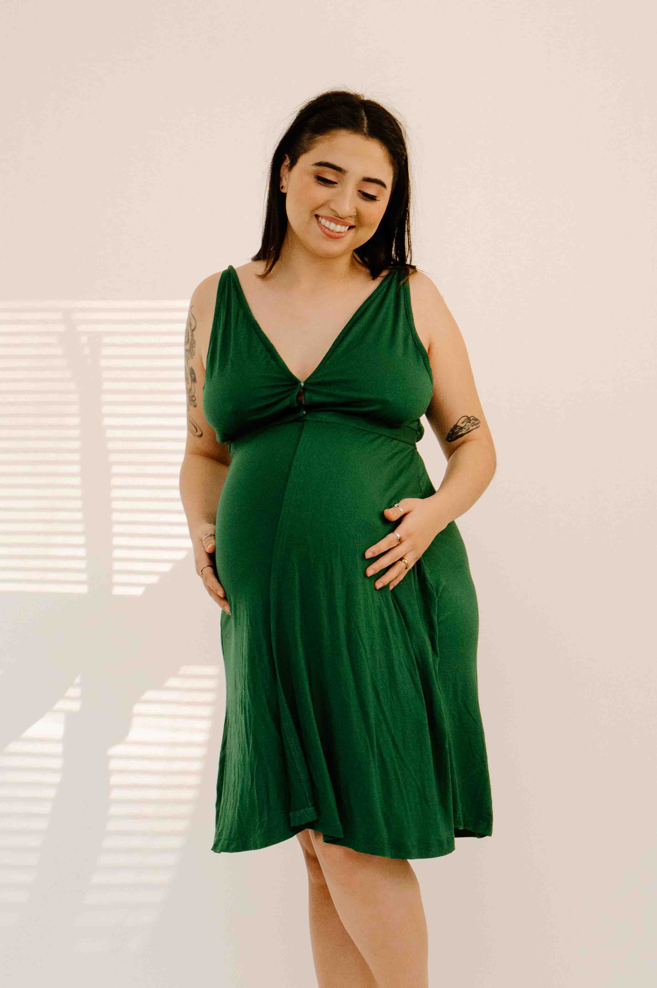 Juliet Labor & Postpartum Gown in Emerald-Limited Time