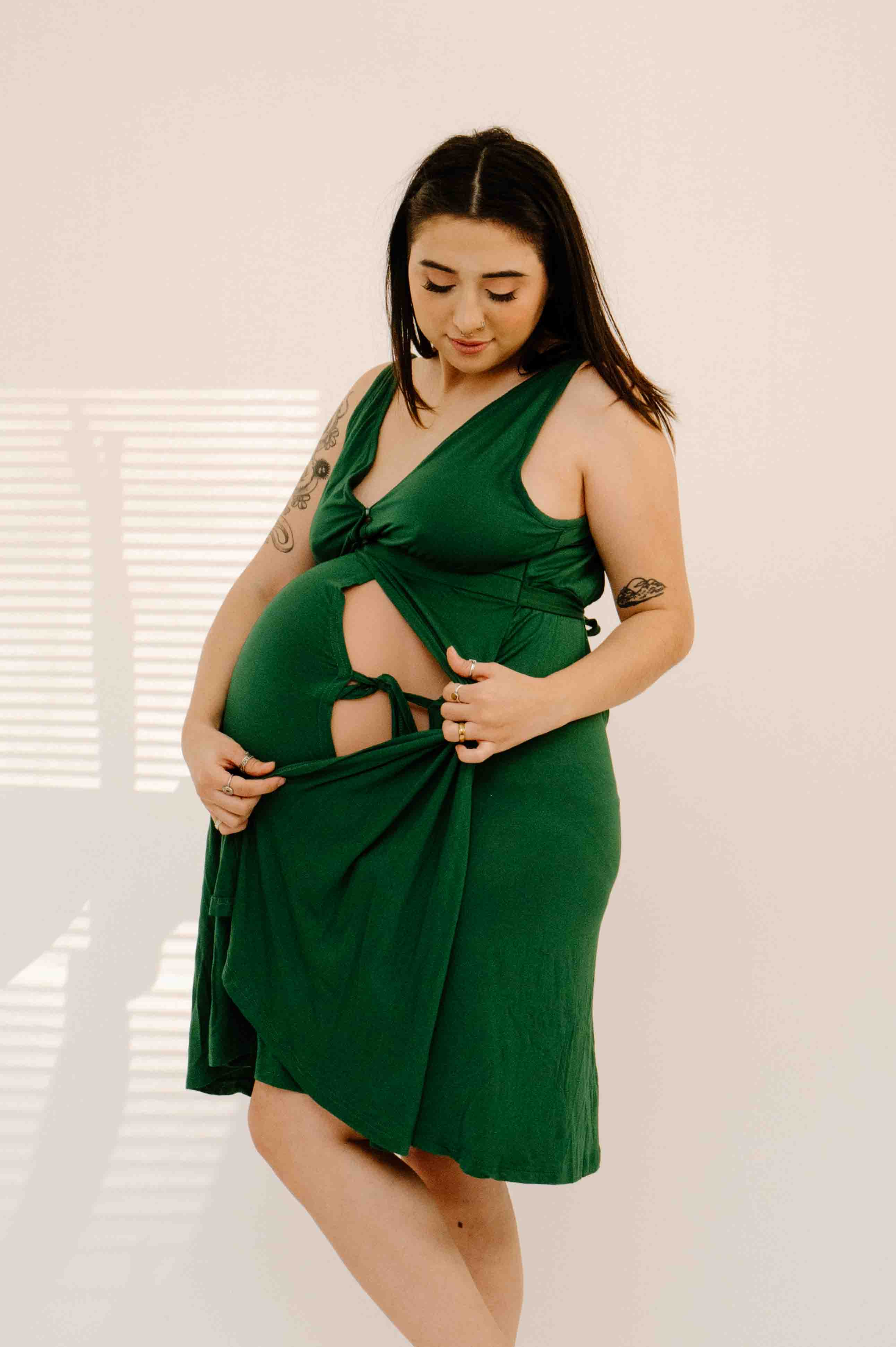 Juliet Labor & Postpartum Gown in Emerald-Limited Time
